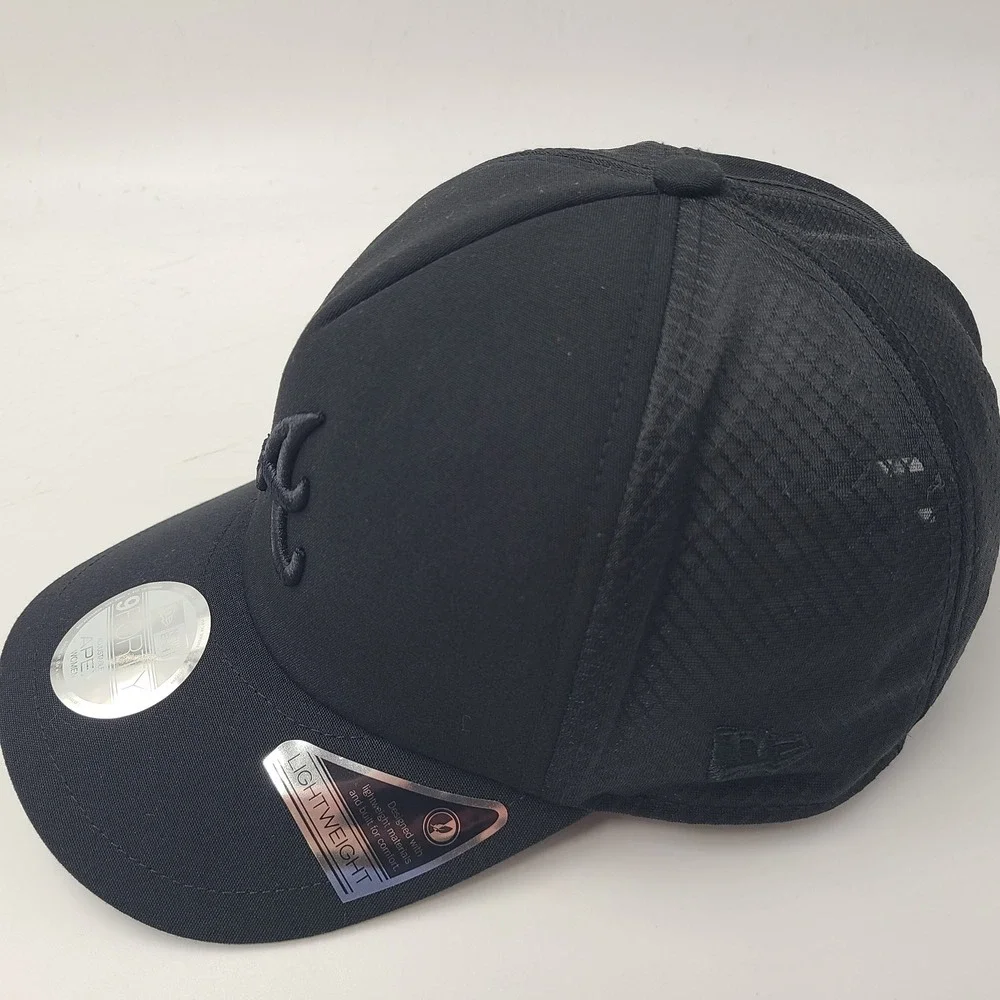 Women Atlanta Braves Hat Snapback Trucker Mesh New Era 9Forty Black MLB Apex